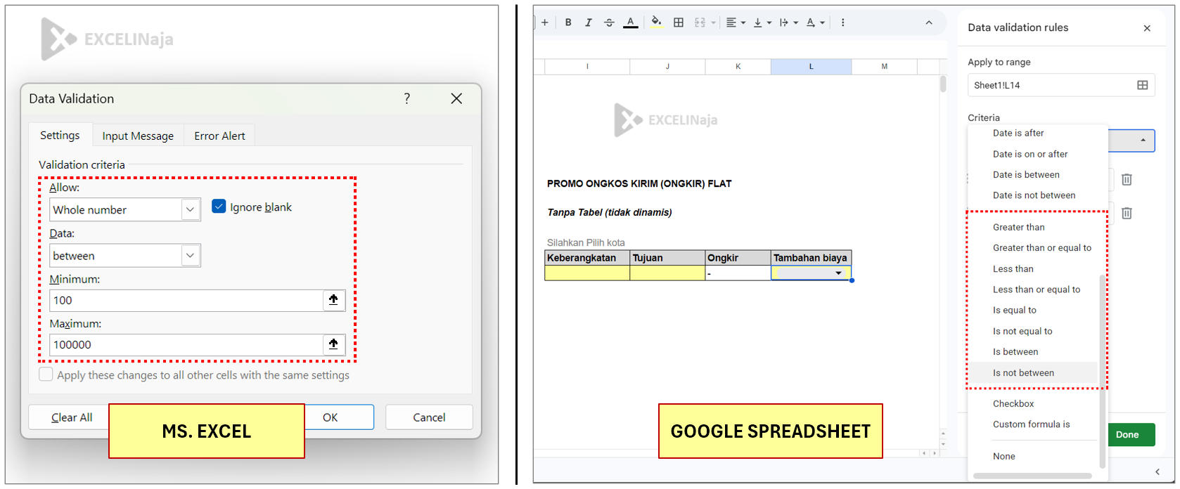 Fitur Data Validation Number 