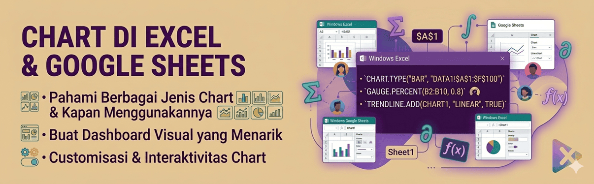 chart di excel dan google sheets