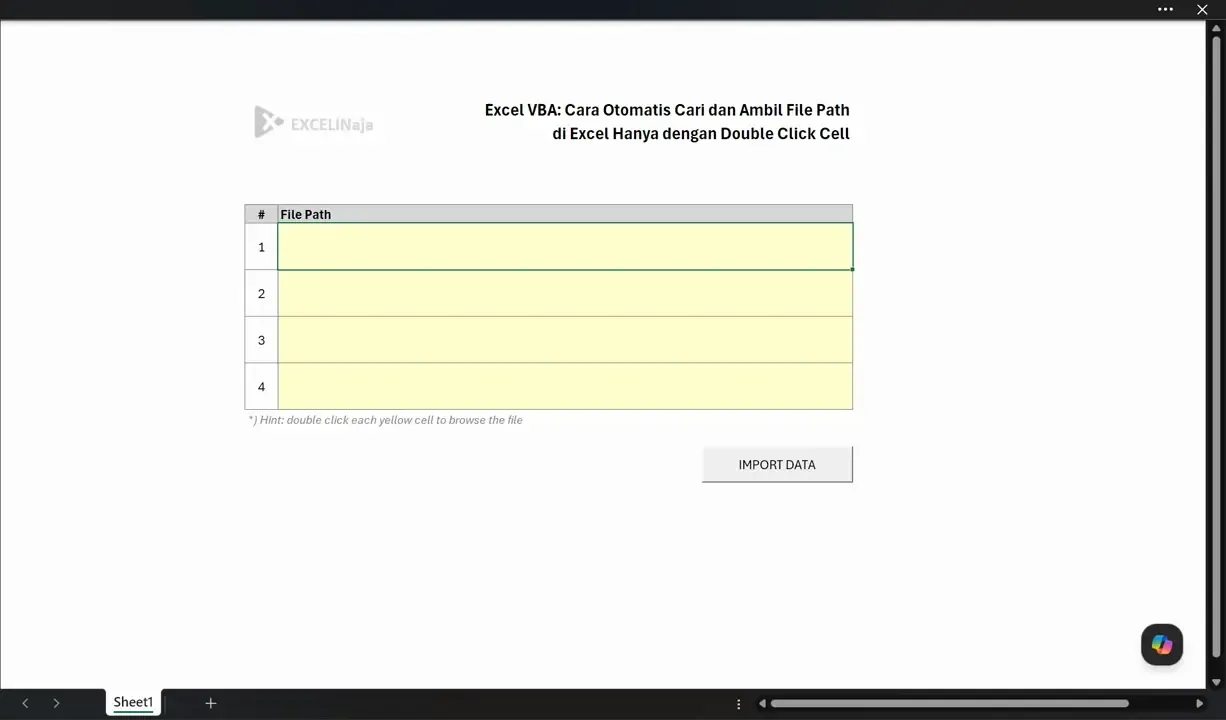 Excel VBA Double Click Ambil File Path