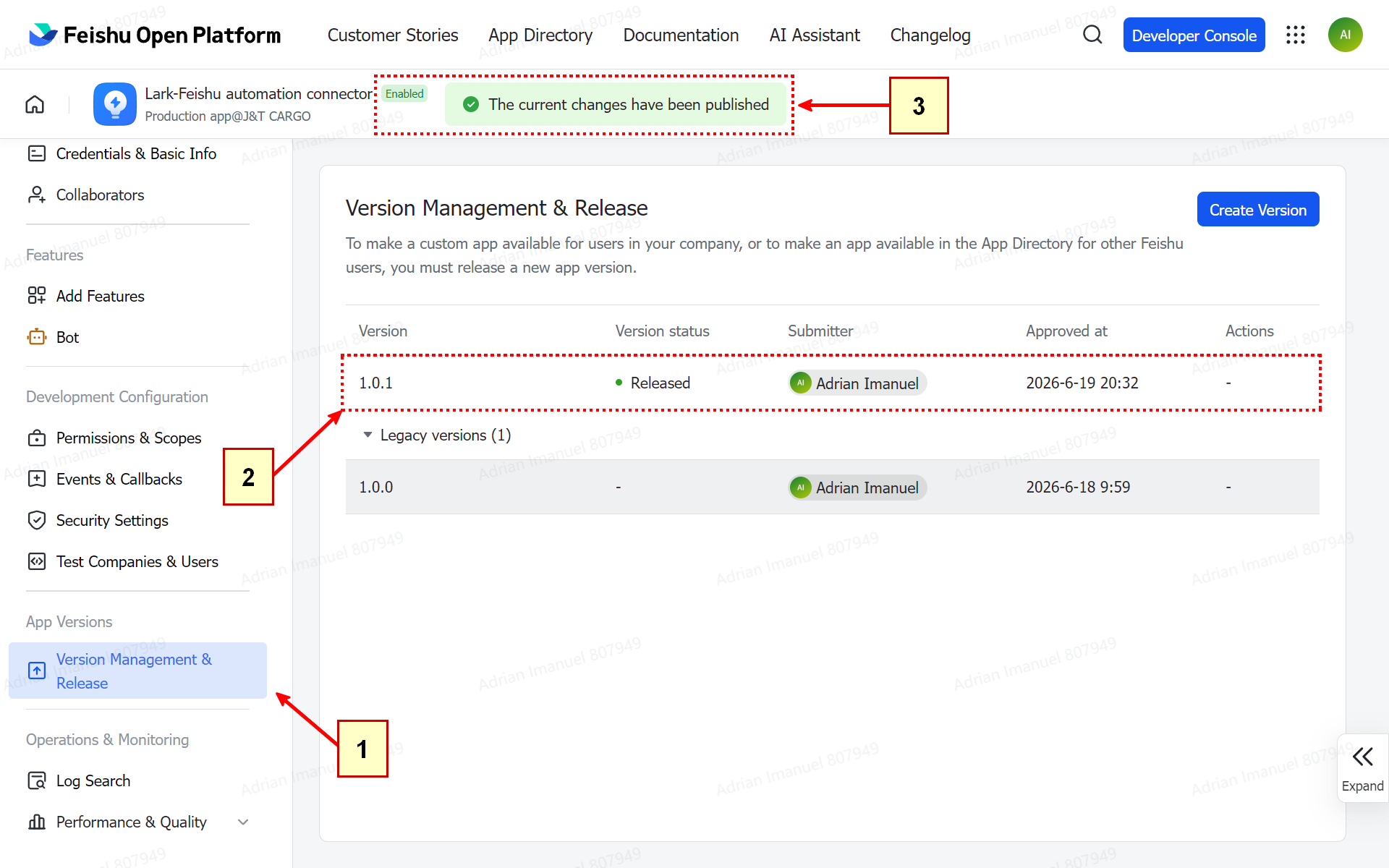 Lark App Version Management