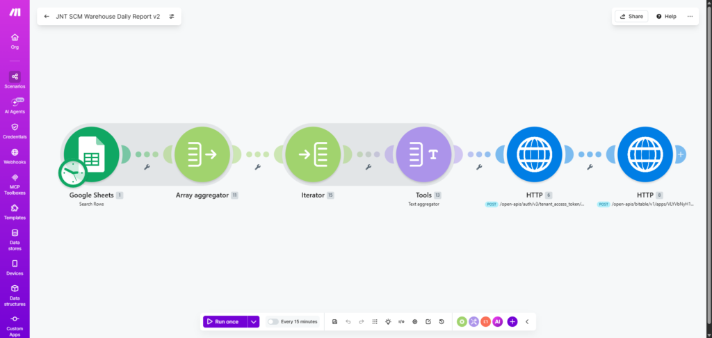 Make.com Cara Integrasi Google Sheets ke Lark Base